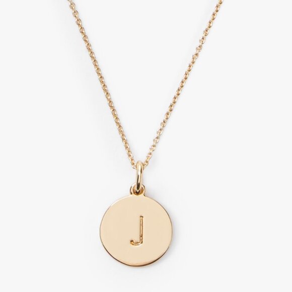 ✨ Kate Spade Gold Disc Necklace – Initial “J” – NWT ✨ - Picture 1 of 3